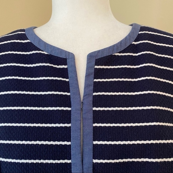 Talbots Navy and White Stripe Jacket - 14 - Picture 6 of 14